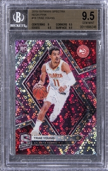 2018-19 Panini Spectra Neon Pink #16 Trae Young Rookie Card (#11/25) - BGS GEM MINT 9.5
